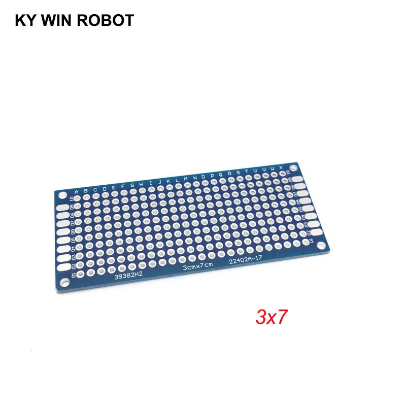 Imagen 3: 5 uds 3x7cm 30x70mm azul doble cara prototipo PCB placa de circuito impreso Universal Protoboard para Arduino