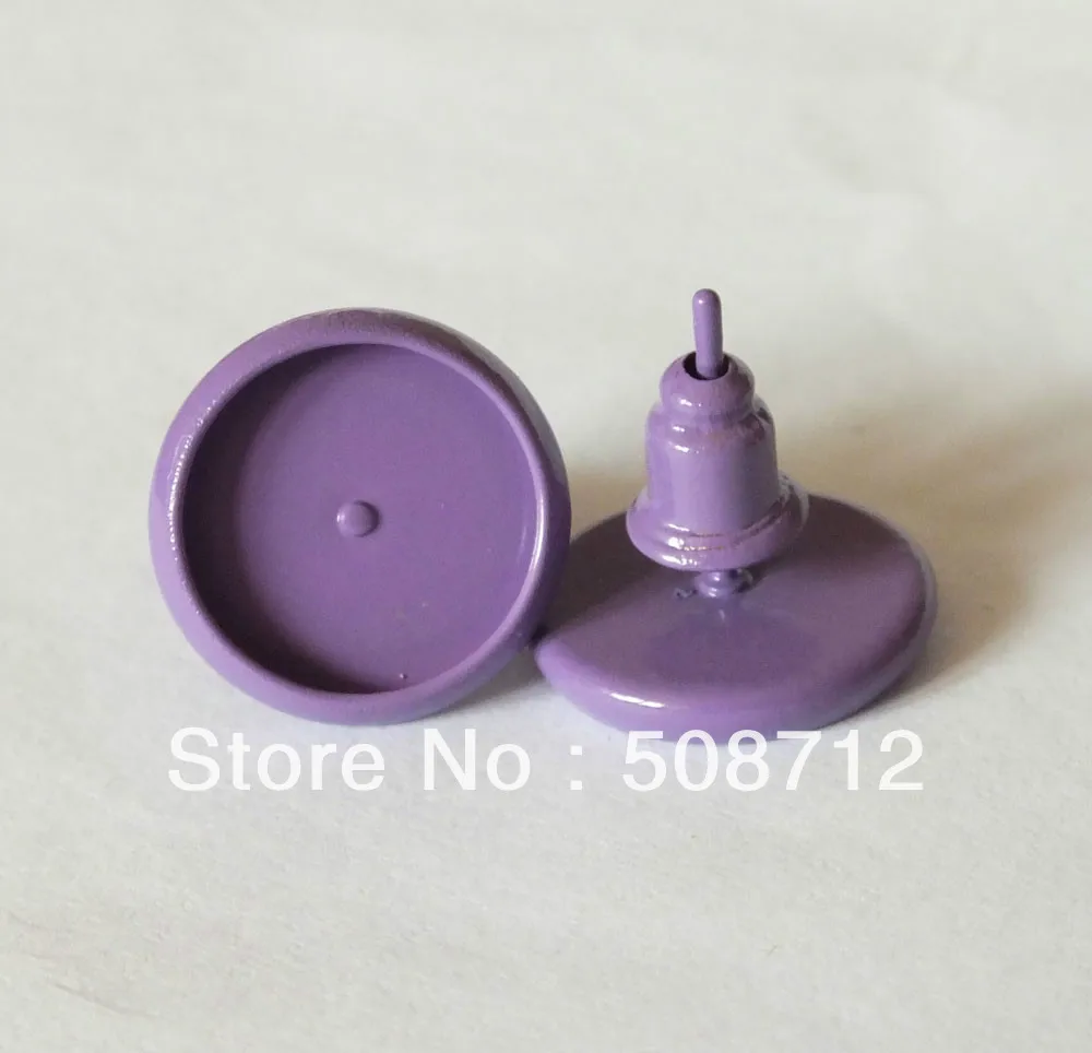 

Free shipping!!! 300sets /lot 10mm Pad Purple Earrings Stud , Blanks Base Tray Bezel Cameo Setting Post Bullet Stopper Back