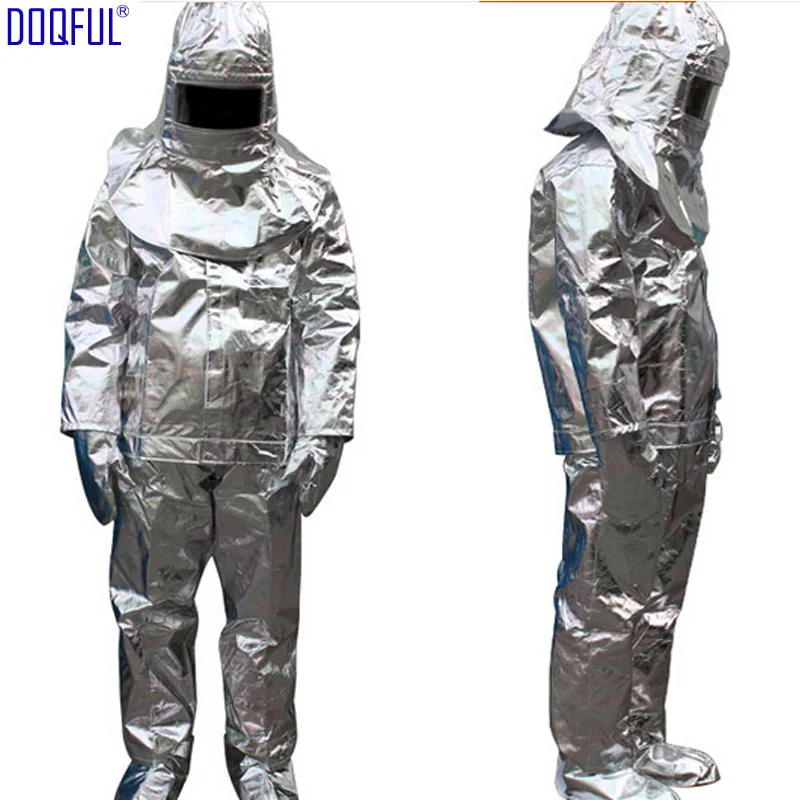 High Quality 500 Degree Thermal Radiation Heat Resistant Aluminized Suit Fireproof Clothes Firefighter Uniform High Temperature