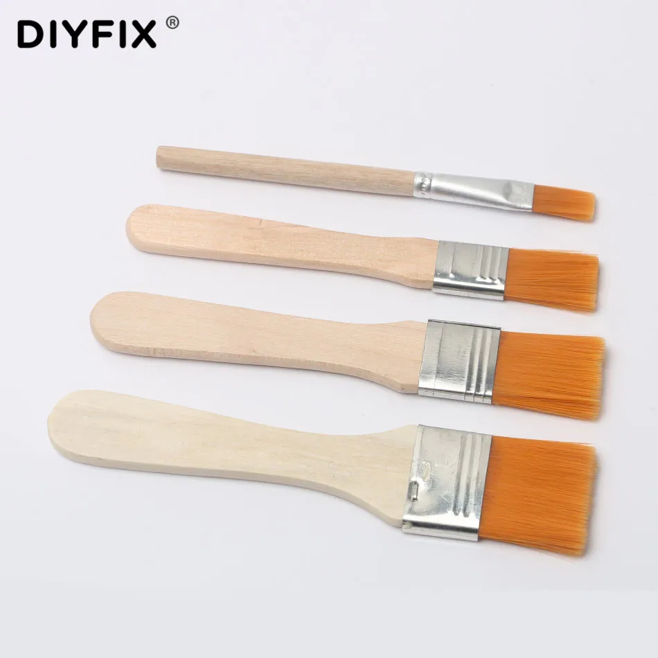 DIYFIX 4 قطعة لينة تنظيف فرشاة لوحة مفاتيح الكمبيوتر PC الغبار نظافة الخشب مقبض للإلكترونيات الهاتف المحمول PCB إصلاح أدوات مجموعة
