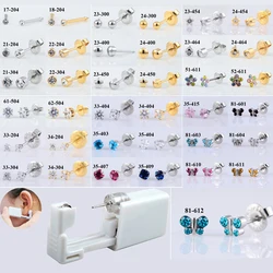 24PCS/BOX Sterile Disposable Home Use Safe&No Pain Ear Piercer Device Cartilage Piercing Gun Machine Tools Kit Choose Desig