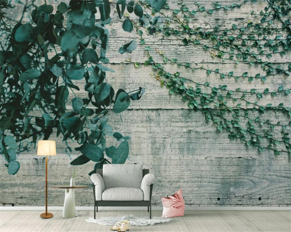 

Beibehang Custom wallpaper Idyllic wind plants Vine leaves TV background wall Living room bedroom background murals 3d wallpaper