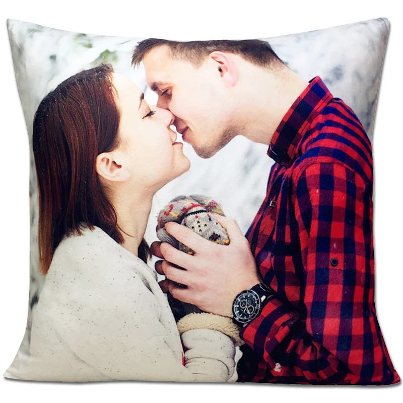 Photo Custom DIY Pillow Case, Creative Pillowcase, Personalized Printed, 45x45cm, Birthday Present, Velvet Fabric