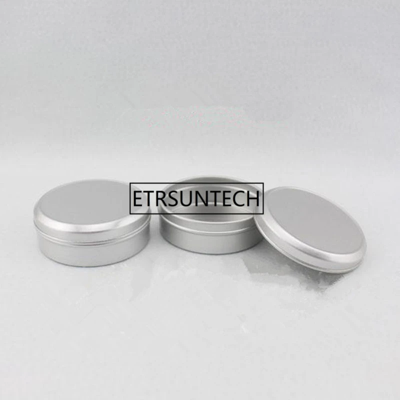 50g Empty Metal Tin Cans Box Silver Aluminum Round Cosmetic Cream Jar Pot Case  Lip Balm Container F1213