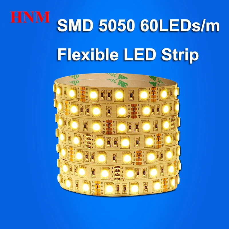 5M 60LEDs/m SMD 5050 LED Strips Light Flexible Strip Tape 12V LED Light TV Red Green Blue Yellow White Yellow RGB