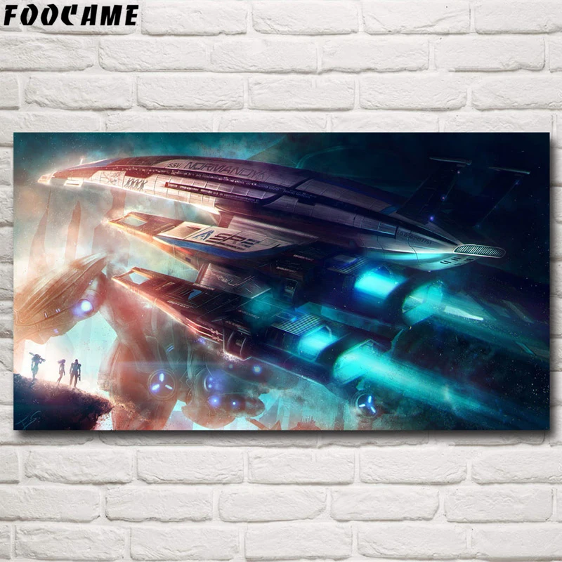 Mass Effect 2 3 4 Hot Shooting Action Game Poster Art Prints Living Room Silk Paintings Wall Home Decor Pictures Decorative