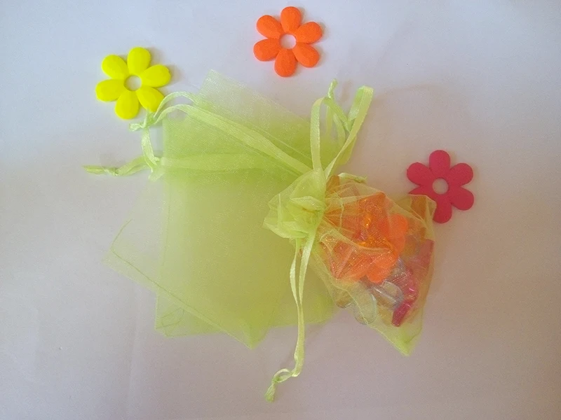 

50pcs 7*9cm Light Green Organza Gift Bag Jewelry Packaging Display Bags Drawstring Pouch For Bracelets/necklace Mini Yarn Bag