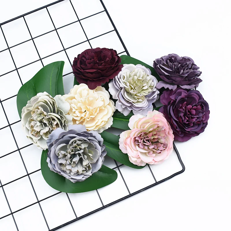 

5PCS Retro Peony Head Scrapbooking Wedding Flowers Wall Decorative Flowers Wreaths Party Home Decoration Accessories Fake Stamen