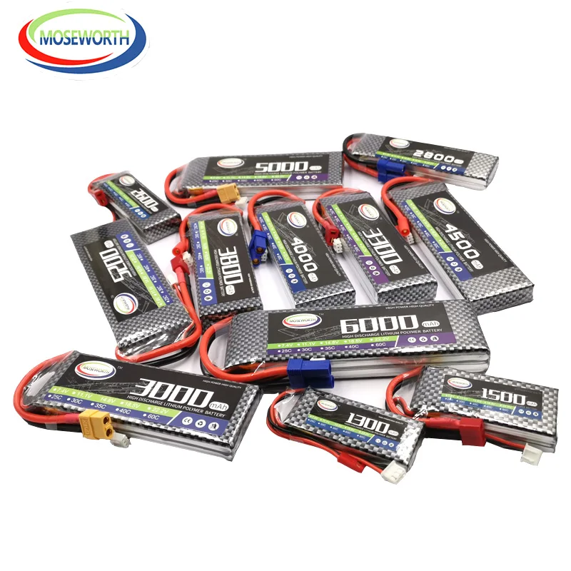 Na dużej sprzedaży litowo 7.4V 2S RC samolot bateria LiPo 2200 3500 4200 5200 6000mAh 60C dla samolot bezzałogowy Quadcopter samochodów łódź