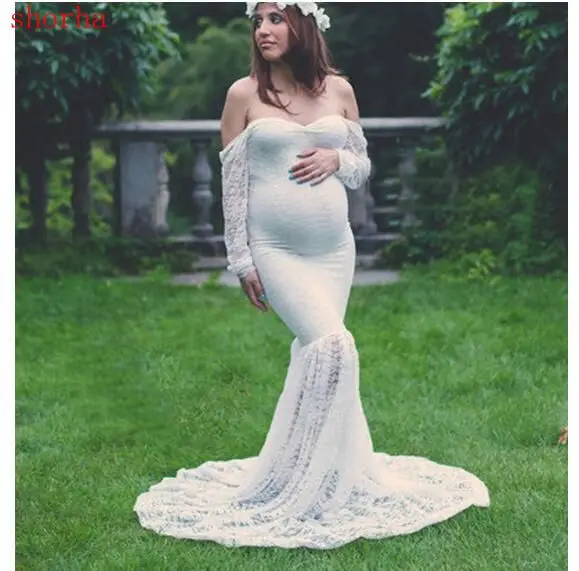 New Pregnant Mother Dress New Maternity Photography Props Women Pregnancy Clothes Lace Dress For Pregnant Photo Shoot Clothing