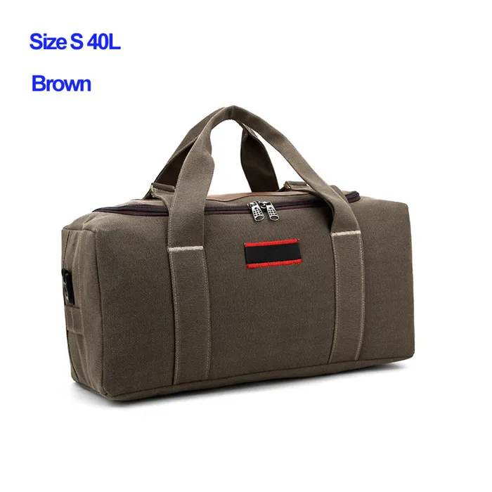 Men 70L or 40L large capacity canvas bag classic luggage bag thickening sturdy handbag black brown Army green 3 colors