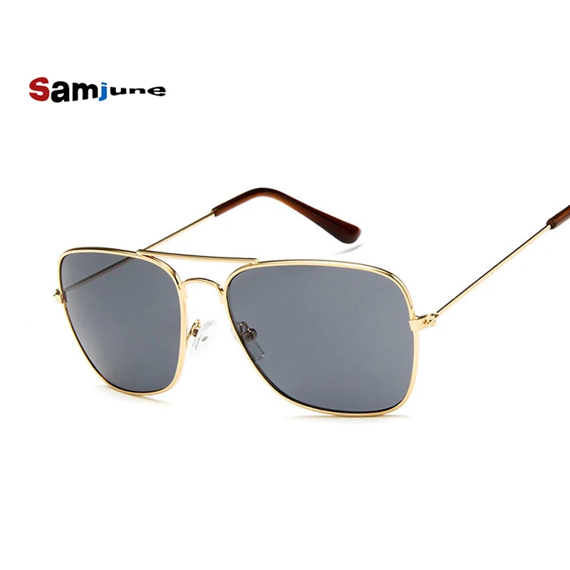 Samjune Men Square Flat Lenses Aviation Sunglasses Brand Designer New Vintage Women Pink Mirror Driving Sun Glasses