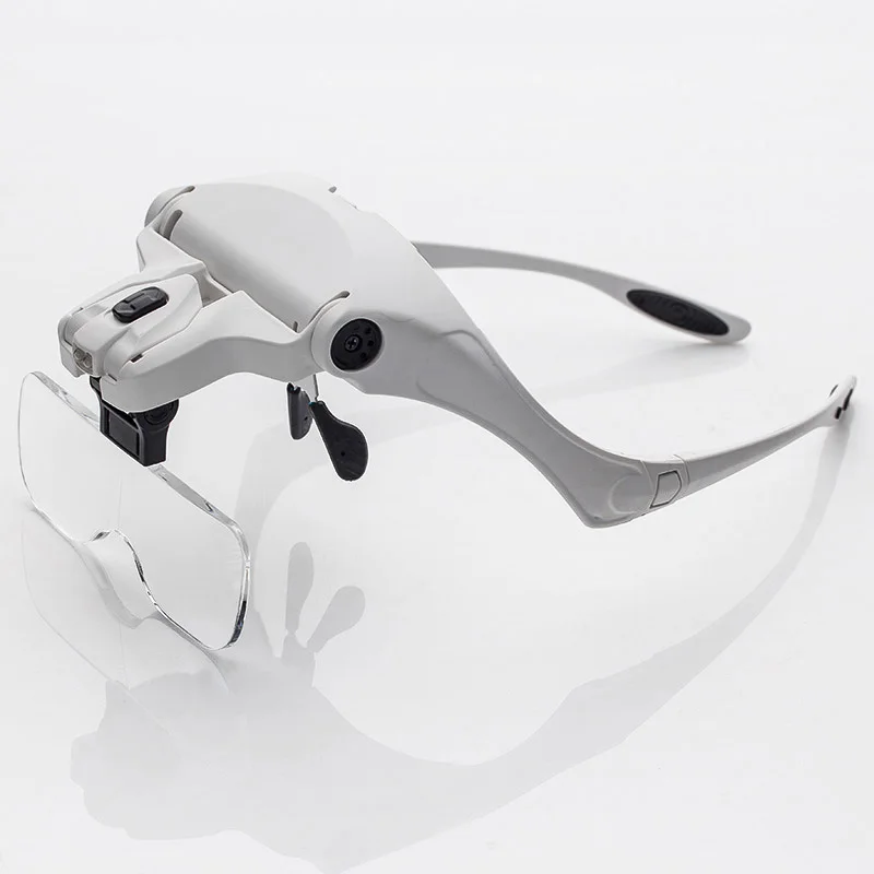 Headband LED Magnifier 1x 1.5x 2x 2.5x 3.5x Head Eye Magnifying Glasses Soldering Repair Illuminated Magnifier Loupe With Lamp