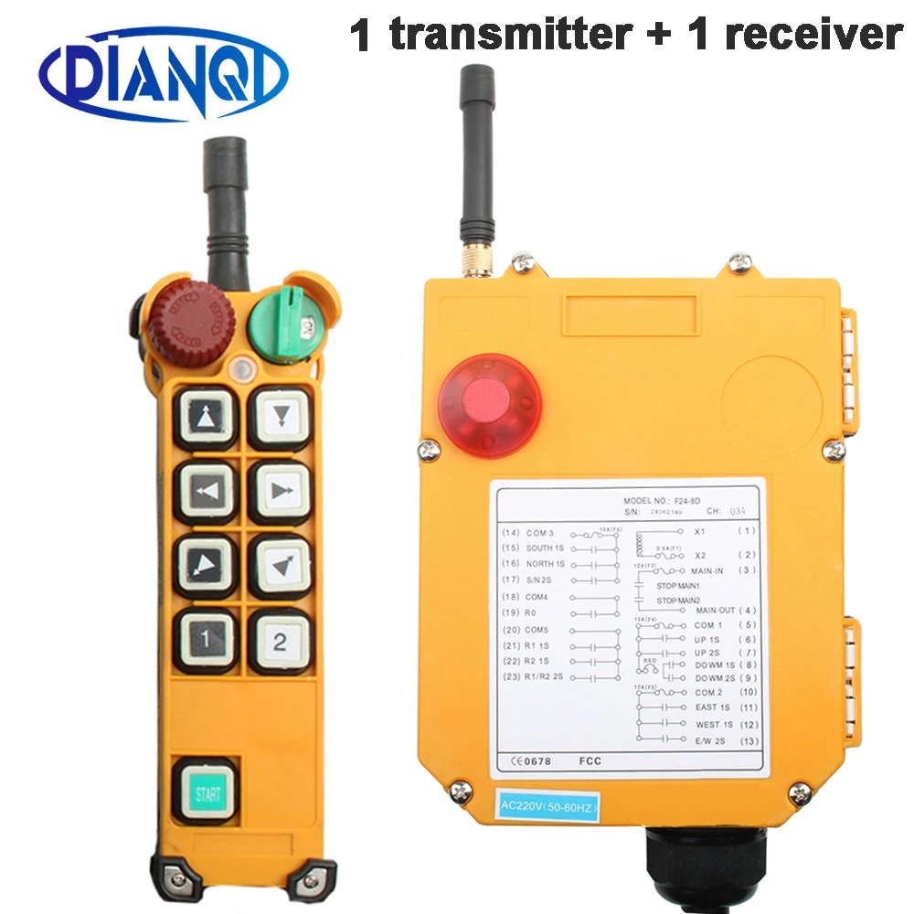 controle remoto de radio sem fio industrial interruptor controle velocidade grua guindaste elevador transmissores mais receptor f248s f249d 01