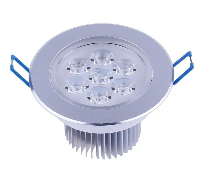 7W 560-630LM LED ceiling down light with driver, AC220V,warm white/pure white high power led lamp Free shipping