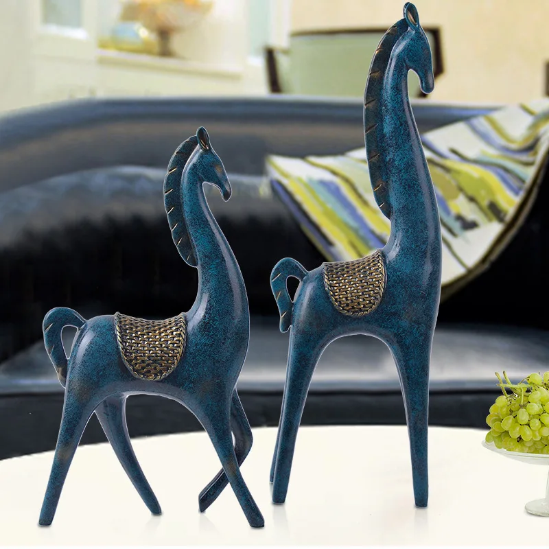 2pcs Set Resin Crafts, Scandinavian Household Crafts, Horse Ornaments, Wedding Gifts, Creative Gifts  Home Decoration Figurine