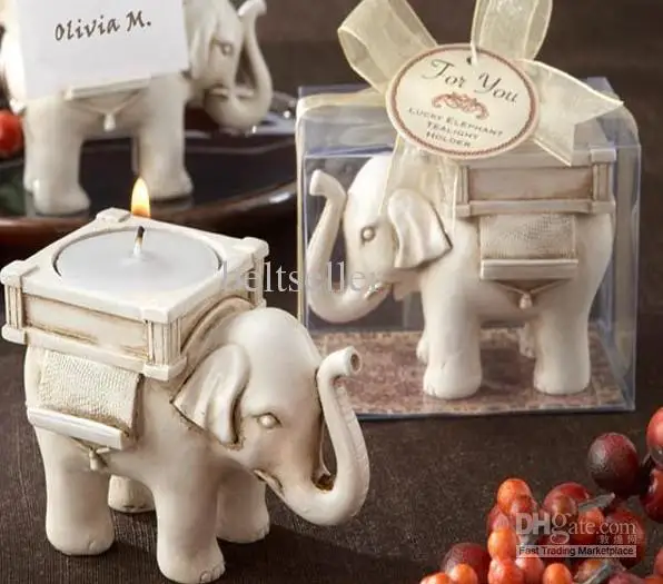 

Free Shipping Lucky Elephant Candles Holder Tea Light Candles Holder Wedding Birthday gifts 20pcs/lot