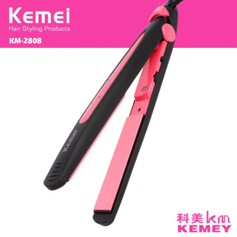 Kemei KM-2808 Tourmaline Ceramic Hair Straightener Curler Straightening Curling Irons Styling Tools