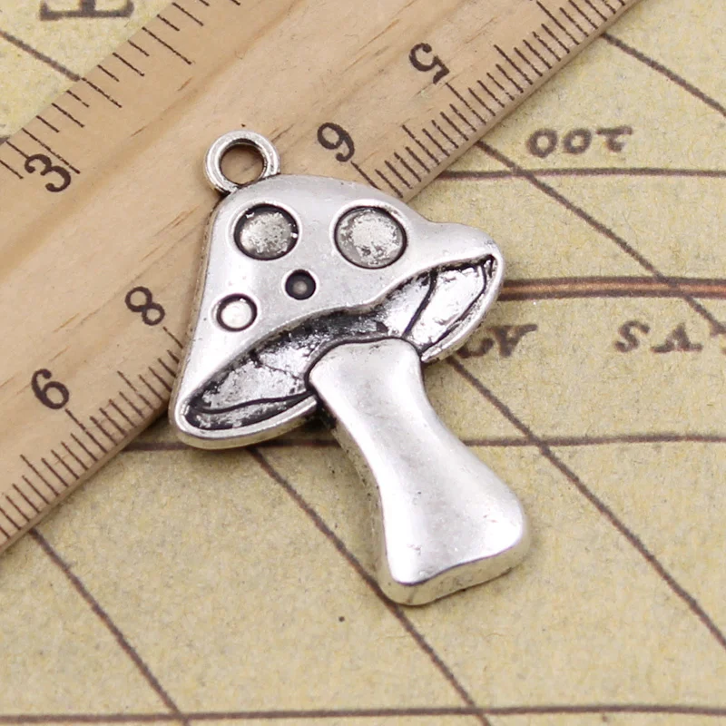 

6pcs Charms Mushroom 40x29mm Tibetan Bronze Silver Color Pendants Crafts Making Findings Handmade Antique DIY Jewelry