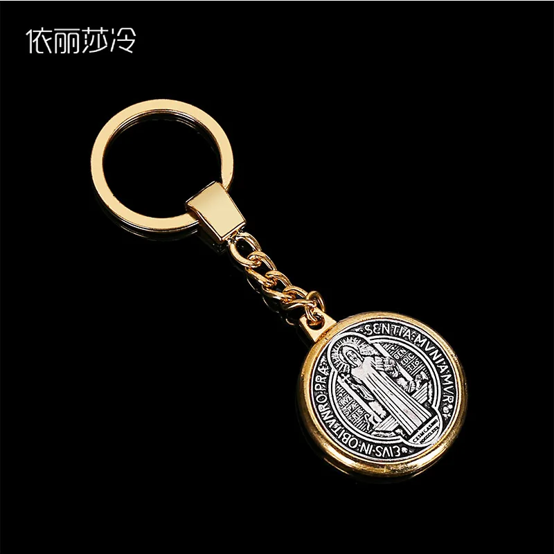 3 Popular Miracles Saint Benedict Medal Pendant Keychain Ring Jewelry Keychain Car Keyring Jesus Religious Keychain Gift.3.5X3.5