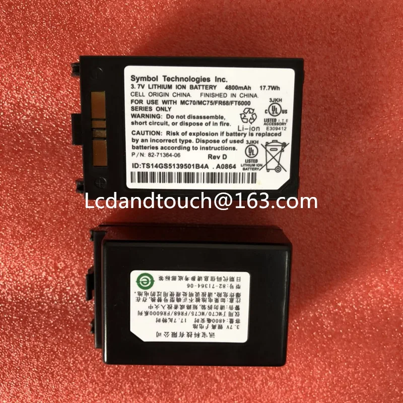 

New Original for Motorola Zebra Symbol MC70 MC7090 MC75 MC75A MC75A6 MC75A8 MC7596 Large Capacity Battery 4800mAh 82-71364-06