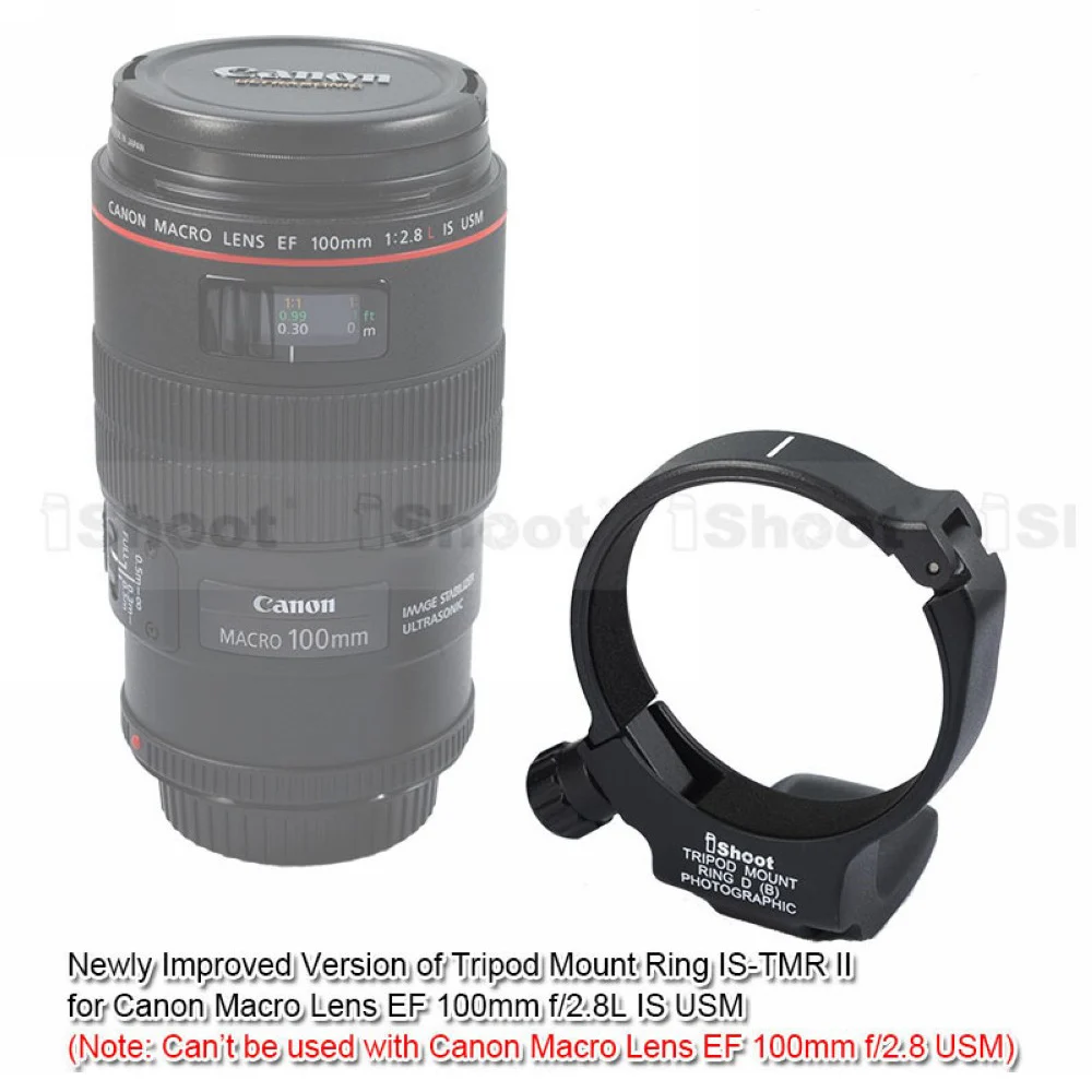 Lens Collar Holder Support Tripod Mount Ring for Canon EF 100/2.8 L IS USM Macro Lens Bottom is ARCA Fit Quick Release Plate