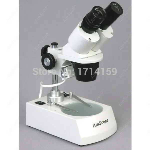 AmScope Supplies Cordless LED Top and Bottom Lights Stereo Microscope 20X-40X