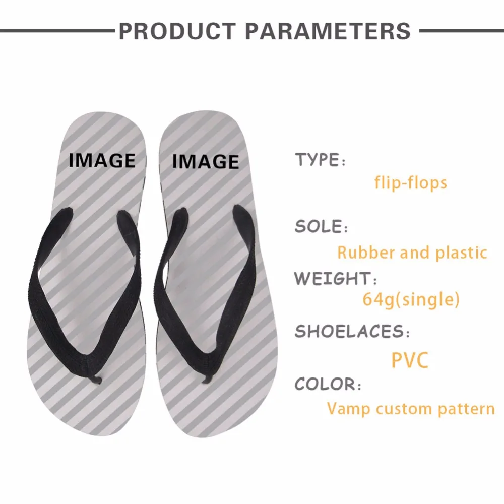 New Fashion Customized Your Logo/Image/Photo Print Man Summer Flips Flops Diy Your Own Design Boys Casual Beach  Sandals Slipper