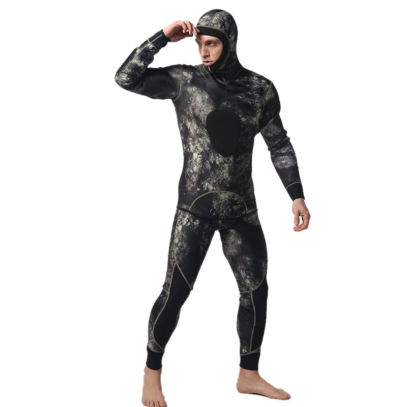 

LIFURIOUS 5MM Scuba Diving Suits for Men 2 Pieces Long Sleeve Keep Warm Wetsuits Spearfishing Rash Guards Surfing Swimsuits