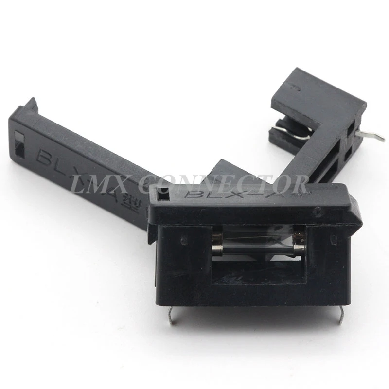 10Pcs/Set  5x20mm Fuse Holder With Cover Chassis Black BLX-A+Fuse0.1A/0.2A/0.5A/1A/-12A/Panel Mount  For PCB Board #S018Y