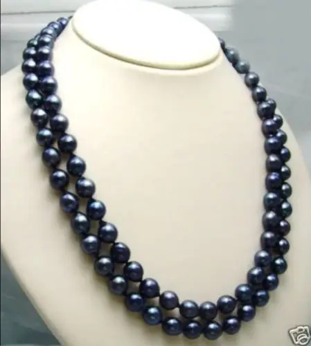 

Free Shipping 9-10MM AAA TAHITIAN BLACK PEARL Necklace 32"