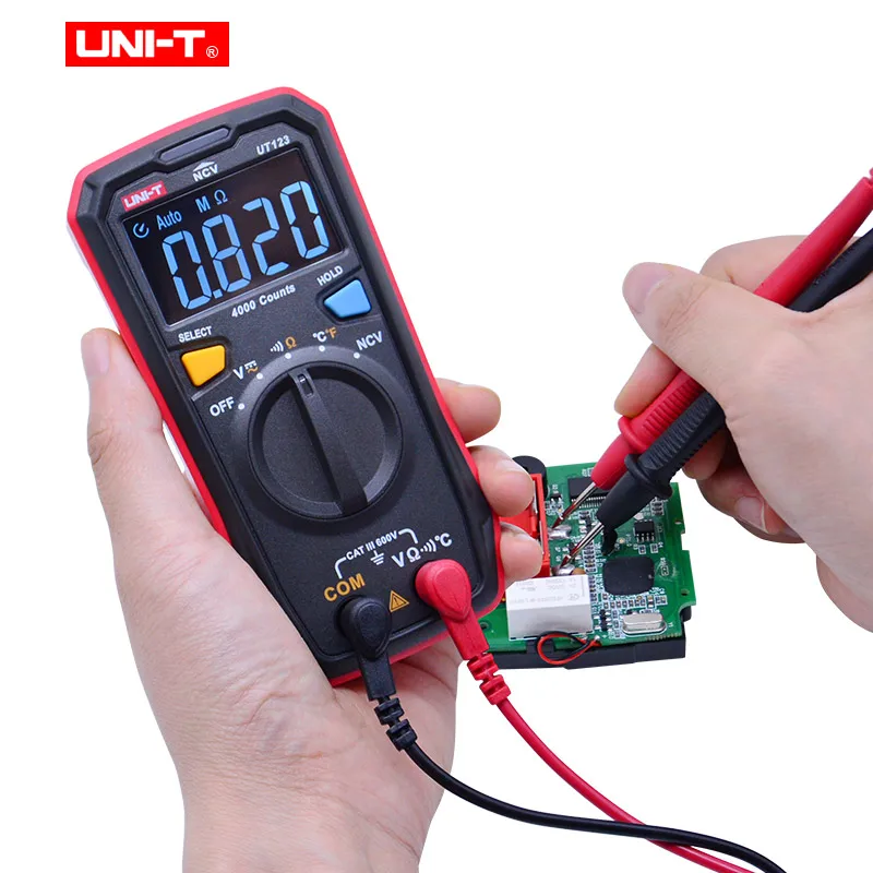 UNI-T Portable Digital Multimeter UT123/123D AC/DC Voltage Current Capacitance 4000uF Temperature/NCV/Live wire Tester