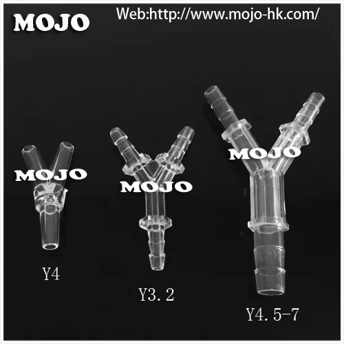 2020 frete grátis!(10 unidades/lotes) MJ-Y4.8 3/16 "pp três vias conectores 4.8mm y tipo tubo comum
