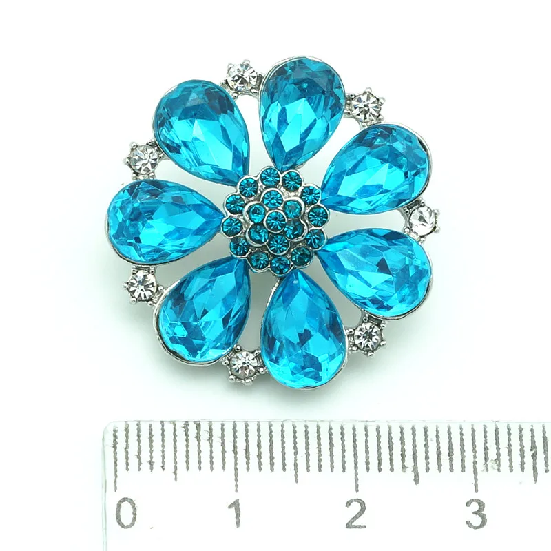 Fashion beauty Rhinestone flower 28MM metal snap buttons big style fit DIY 18mm snap jewelry wholesale KZ3295