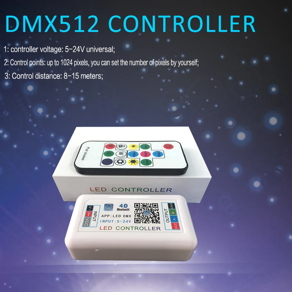 

4 Channel DMX512 LED Controller For LED Strip 5050 Bluetooth APP RGB Controller DC 5V 12V 24V Music Controller For Led Light 4CH