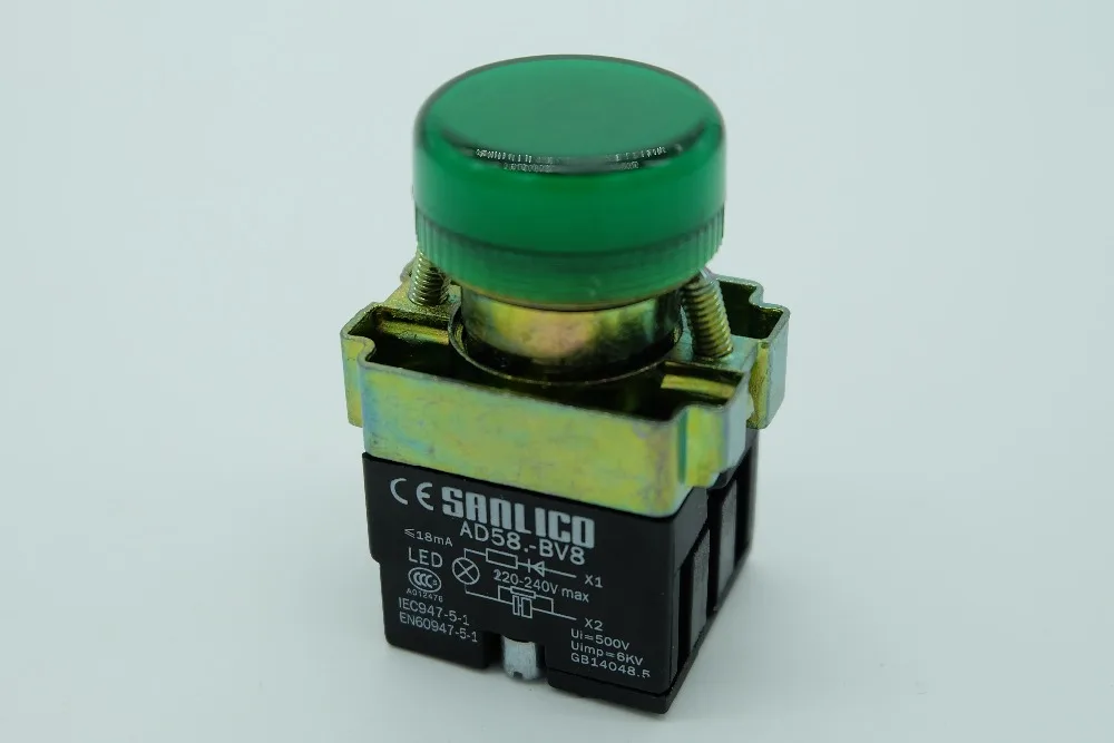 Pilot Indicator Signal Light Lamp with Integral LED SB2 LA68B XB2BV84 Ø22mm