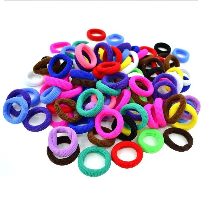 50 Pcs Cute Small Child Kids Ponytail Holders Black White Colorful Seamless Rubber Band Tie Gum Hair Bands For Girl