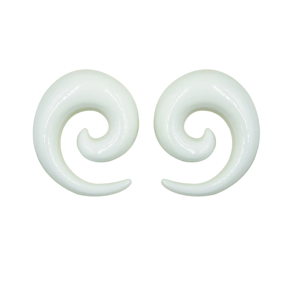 Pair Hot sale Acrylic Black White Ear Spiral Taper Plug Gauges Earring Swirl Ear Stretcher Expander Piercing Jewelry 1.2-24mm