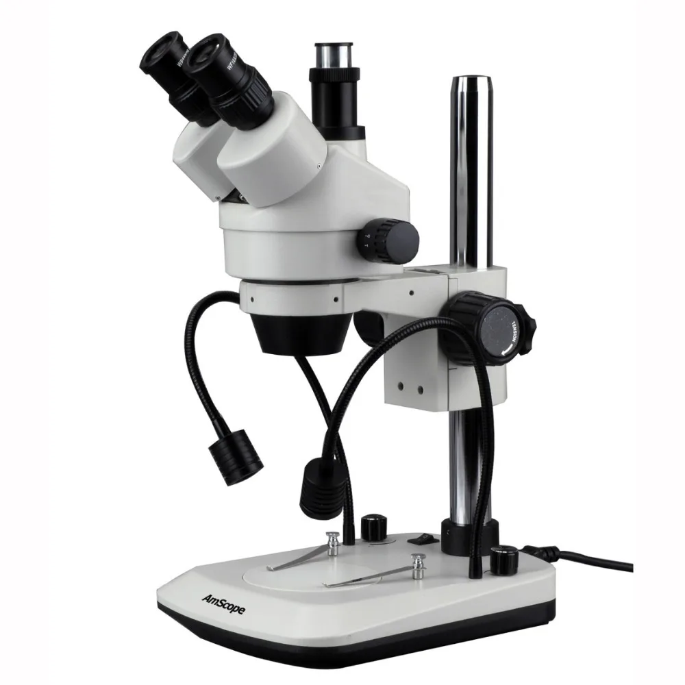 Stereo Microscope--AmScope Supplies 7X-45X  With Built In Dual LED Gooseneck