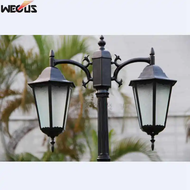 (H≈2.5M) European Thickened Lamp Pole Two Die-Cast Aluminum Garden Lights Outdoor Garden Road Lighting Lighting