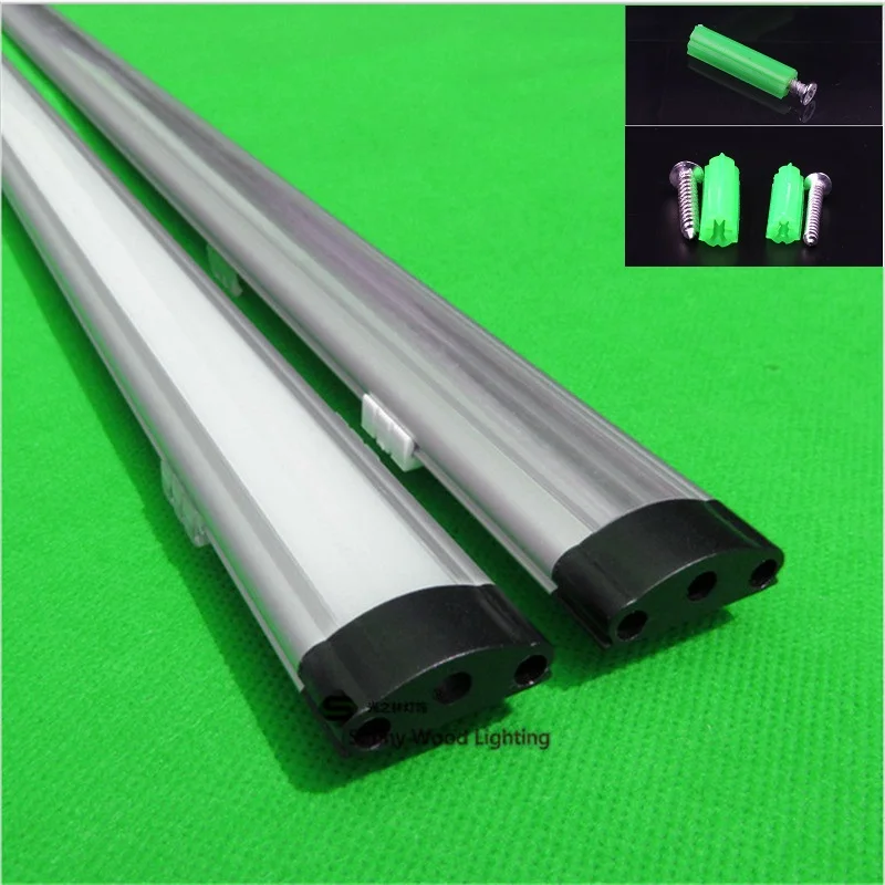 

10x1m Aluminum Profile For Led Strip Housing Milky/ Transparent Cover For 12mm 5630 Pcb With Fittings Bar Light Channel Spares