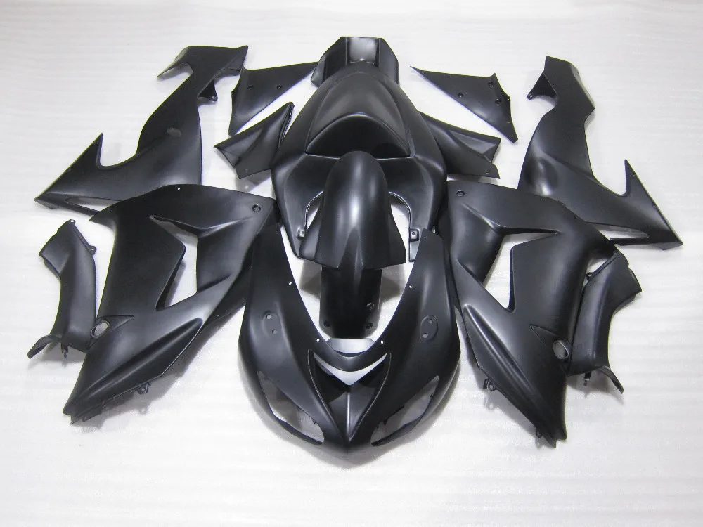 

New hot moto parts fairing kit for Kawasaki Ninja ZX10R 06 07 matte black fairings set ZX10R 2006 2007 KP20