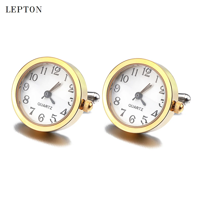 Hot Sale Battery Digital Watch Cufflinks For Men Lepton Real Clock Cufflinks Watch Cuff links for Mens Jewelry Relojes gemelos