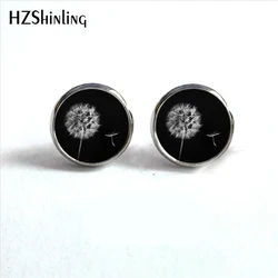 ED-0030 New Arrival Dandelion Earrings Handmade Round Glass Dome Dandelion Seed Stud Earrings Wholesale HZ4