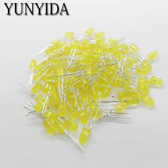 LED 5Mm Merah Kuning Hijau Biru Putih Oranye Dioda Pemancar Cahaya Gratis Pengiriman 100 Buah/Lot