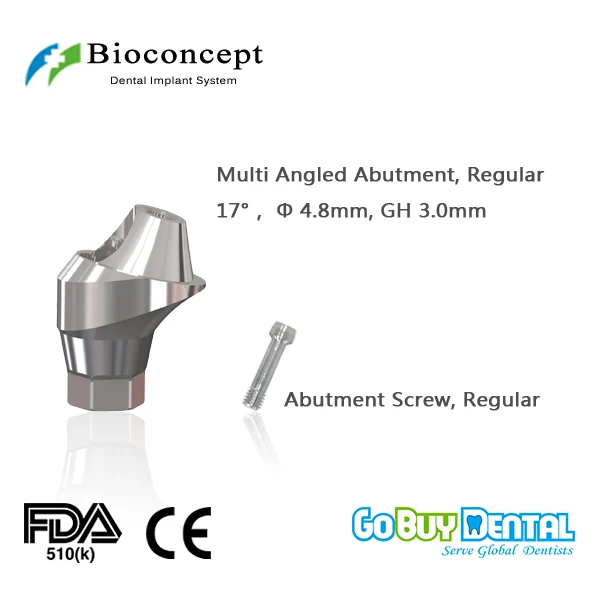 Bioconcept Hexagon Regular Multi-angled abutment φ4.8mm, gingival height 3.0mm, Angled 17°(337200))