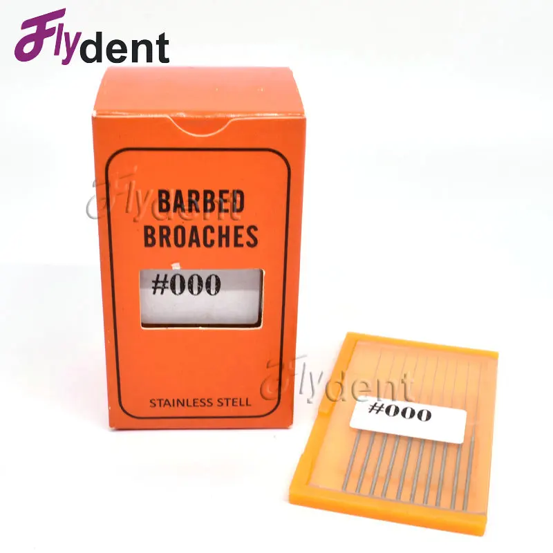10pcs/Pack Dental  Barbed Broaches Without Handle Canal Files 0 00 000 Endondontic Materials Nerve /Square Broaches