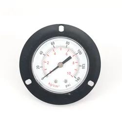 Black 0-140 PSI Air Pressure Gauge 50mm Face Axial Mount With Edge G1/4