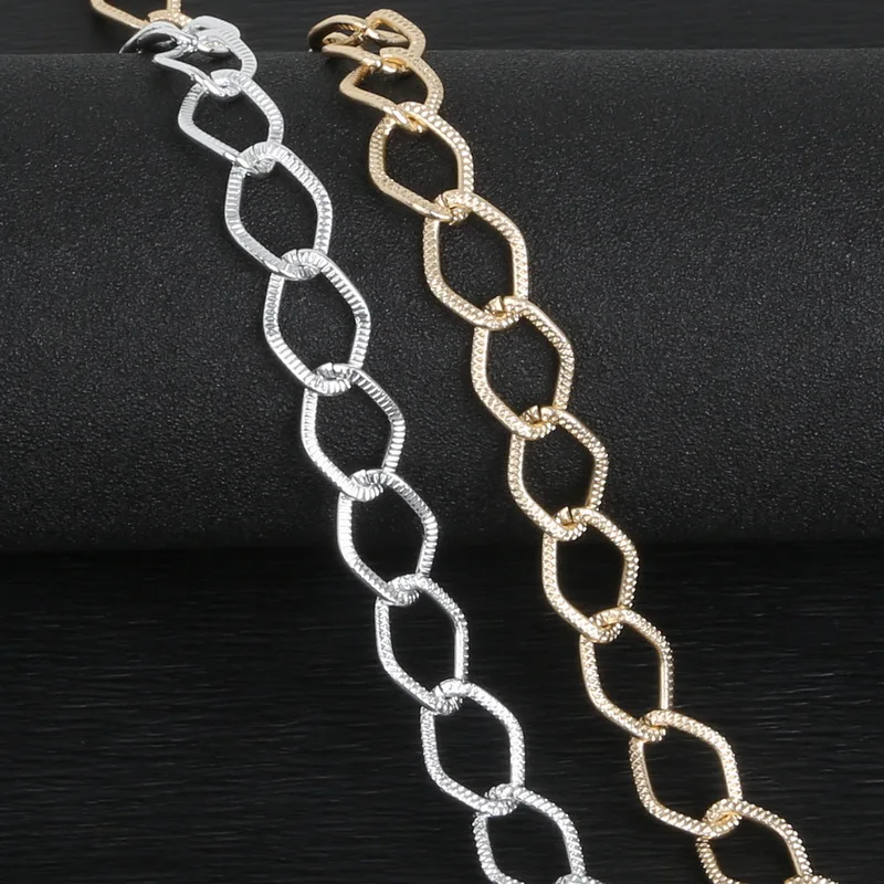 3meter/lot 17x12mm Gold/Rhodium Plated Aluminum Chian Necklace Chains for Jewelry Making