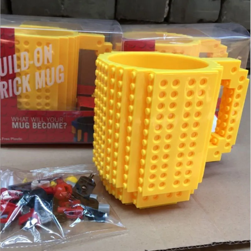 12OZ 1PCS 11 Colors Custom Lego DIY Block Puzzle Mug  Build-On Brick Self Stirring Mug DIY Build-on Brick Viking Mug